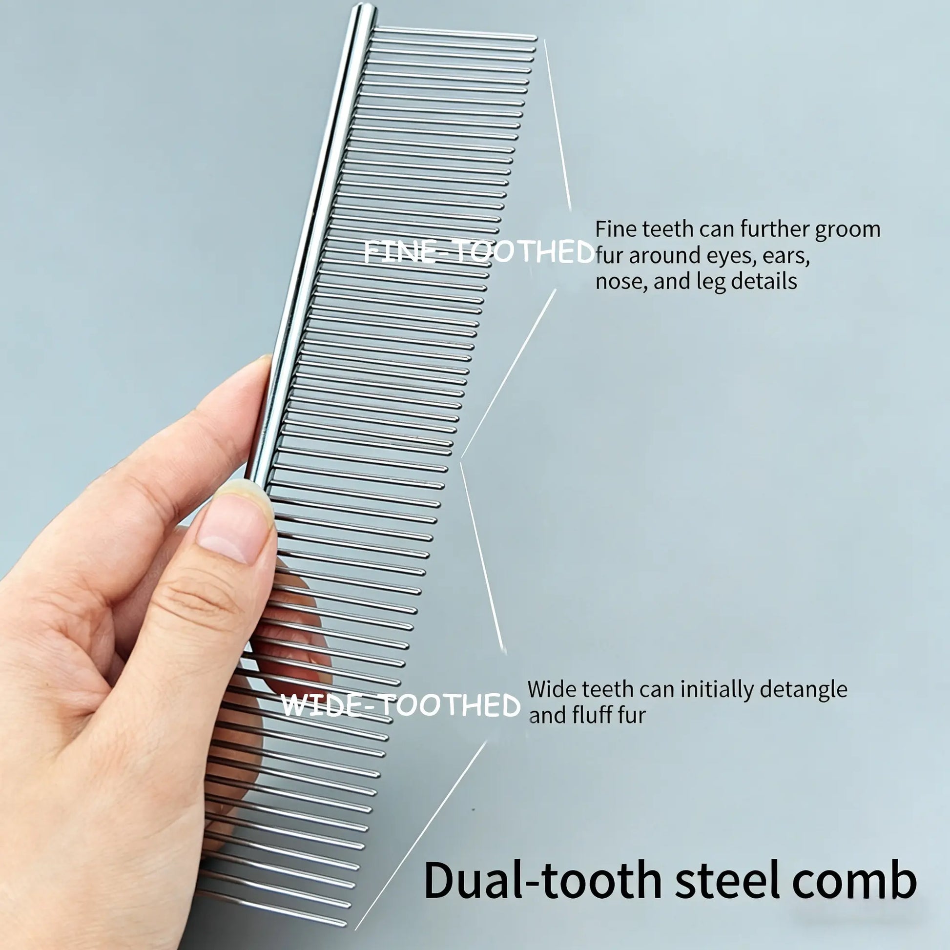 Professional Pet Grooming Kit - 4-Piece Set Including Self-Cleaning Slicker Brush, Dual-Sided Stainless Steel Dematting Comb, Tear Stain Comb, and Fur Removal Tool for Dogs and Cats with Long or Short Hair