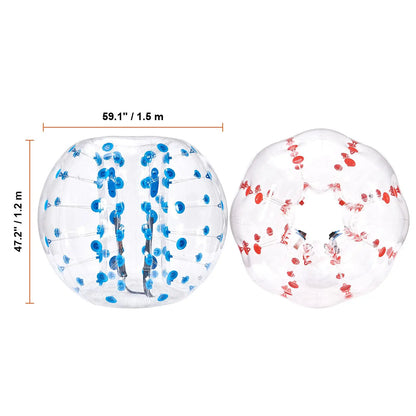 Vevor Inflatable Bumper Balls 2-Pack - 5FT/1.5M Body Sumo Zorb Balls for Teens and Adults, 0.8mm Thick PVC Human Hamster Bubble Balls for Outdoor Team Gaming and Play, Ideal for Garden, Yard, and Park Activities