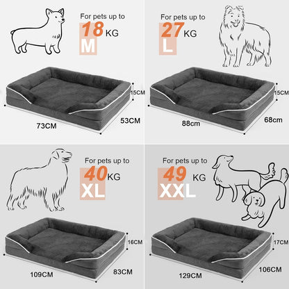 Cozy Dog Bed for Small to Medium Breeds - Washable Faux Fur Cushion in Dark Grey 